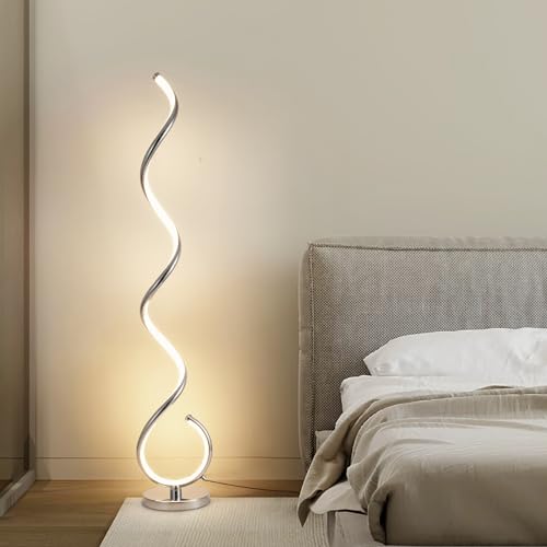 LED Modern Floor Lamp for Living Room (Silver)
