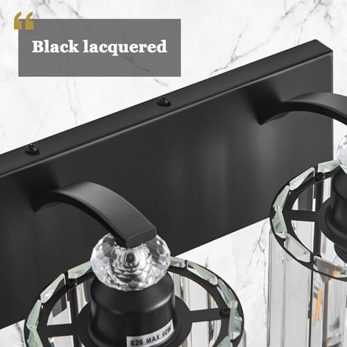 4 Light Black Bathroom Light Fixture Modern Vanity Lights Over Mirror Vintage Wall Sconce Lighting for Bathroom (Black-B / 4-Lights)