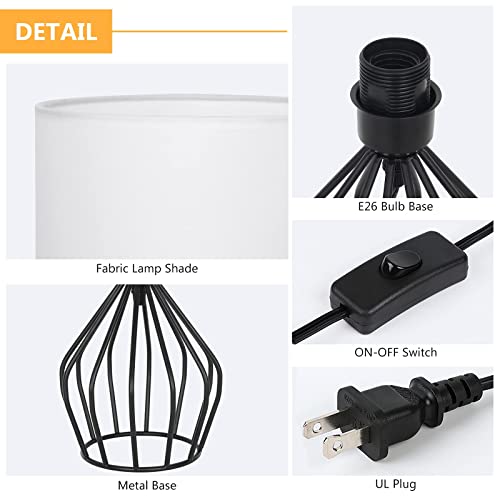 Modern Bedside Table Lamp (Black / White)