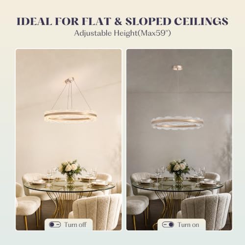 Gold Chandelier 31.5" Modern Ring Chandelier (Gold D 31.5'')