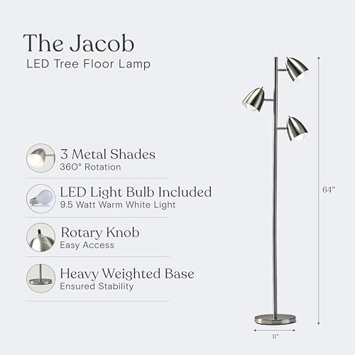 Jacob LED Standing Lamp (Nickel)