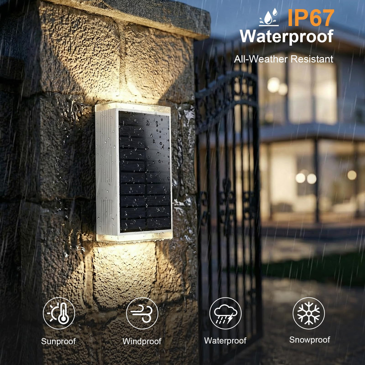 Solar Sconce Lights Outdoor (White)