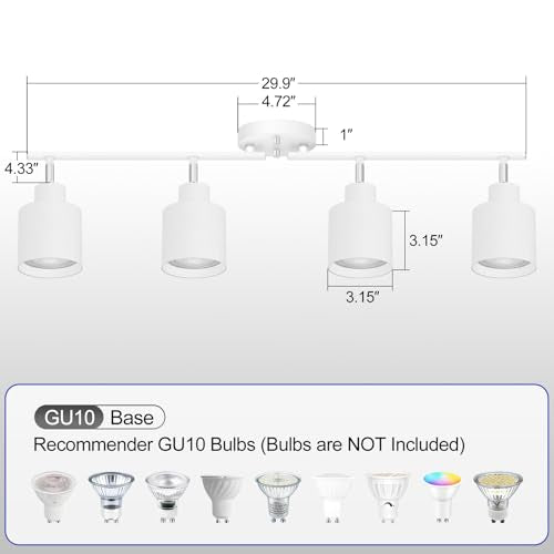 4 Light Led Track Lighting (4 light White)