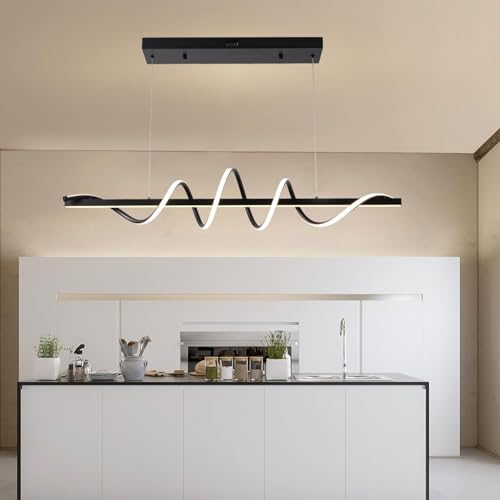 Black Snake Twist Dimmable Modern LED Pendant Chandelier (Painted Black / 47.24")