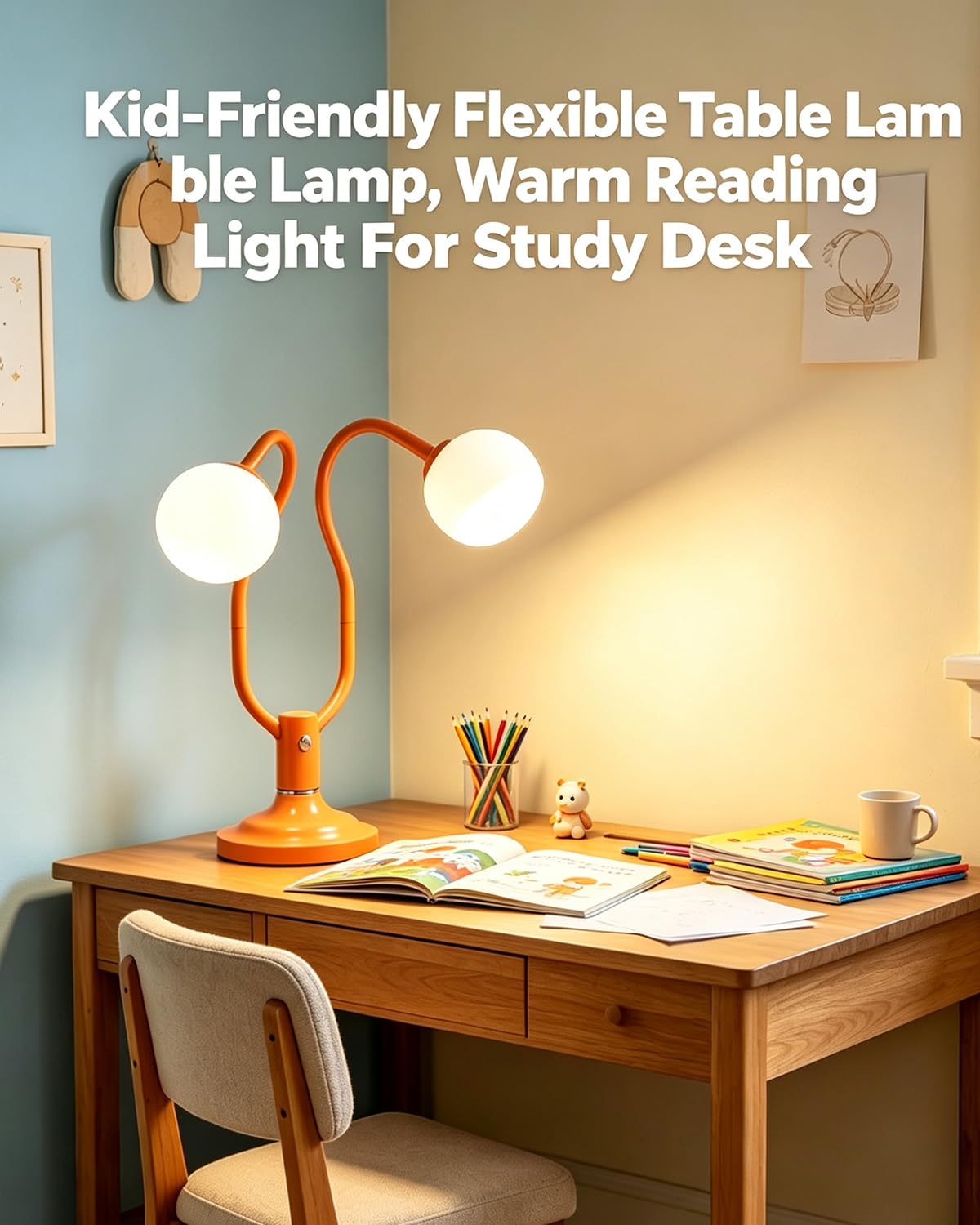 Orange Globe Table Lamp Dimmable Magic DIY Arms G9 Bulbs Included (14-Orange-Globe-2U-Magic DIY Arms)