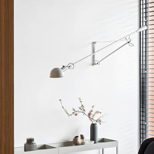 Long Swing Arm Wall Sconce Plug (White)