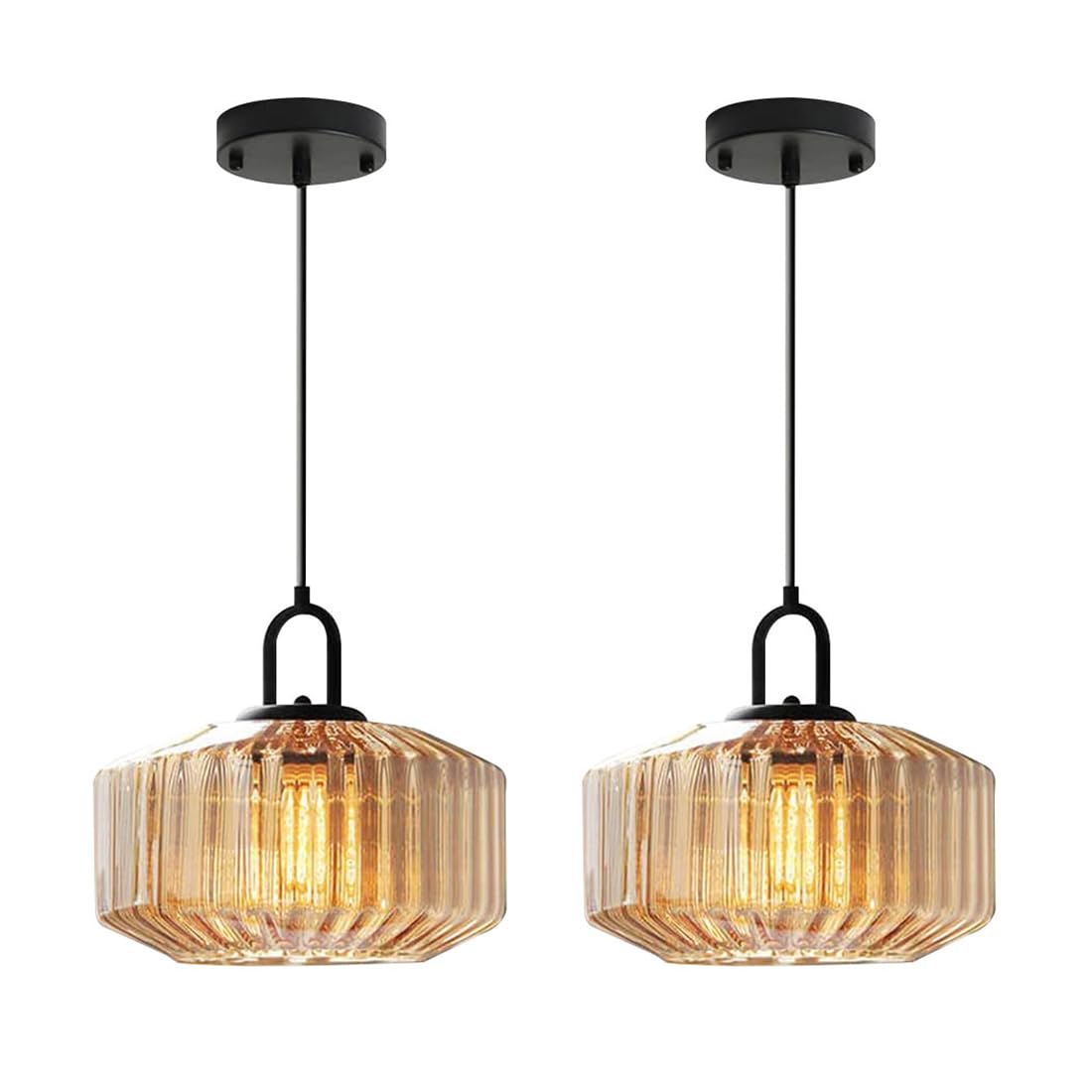 Amber Glass Pendant Light Fixtures 2 (Amber-2)
