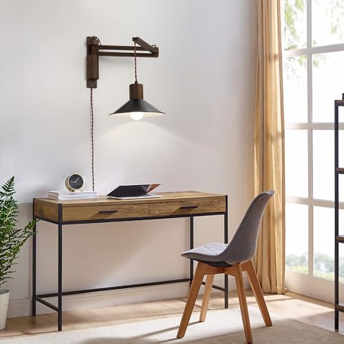 Plug in Wall Lamp (Black Wood)