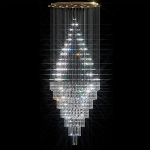 D59''X H120'' Modern Large Crystal Chandelier for High Ceiling (Gold / D59"X H120")