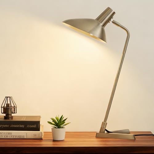 Industrial Desk Lamp Metal Modern Table Lamp 22" (Brushed Nickel)