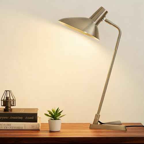 Industrial Desk Lamp Metal Modern Table Lamp 22" (Brushed Nickel)