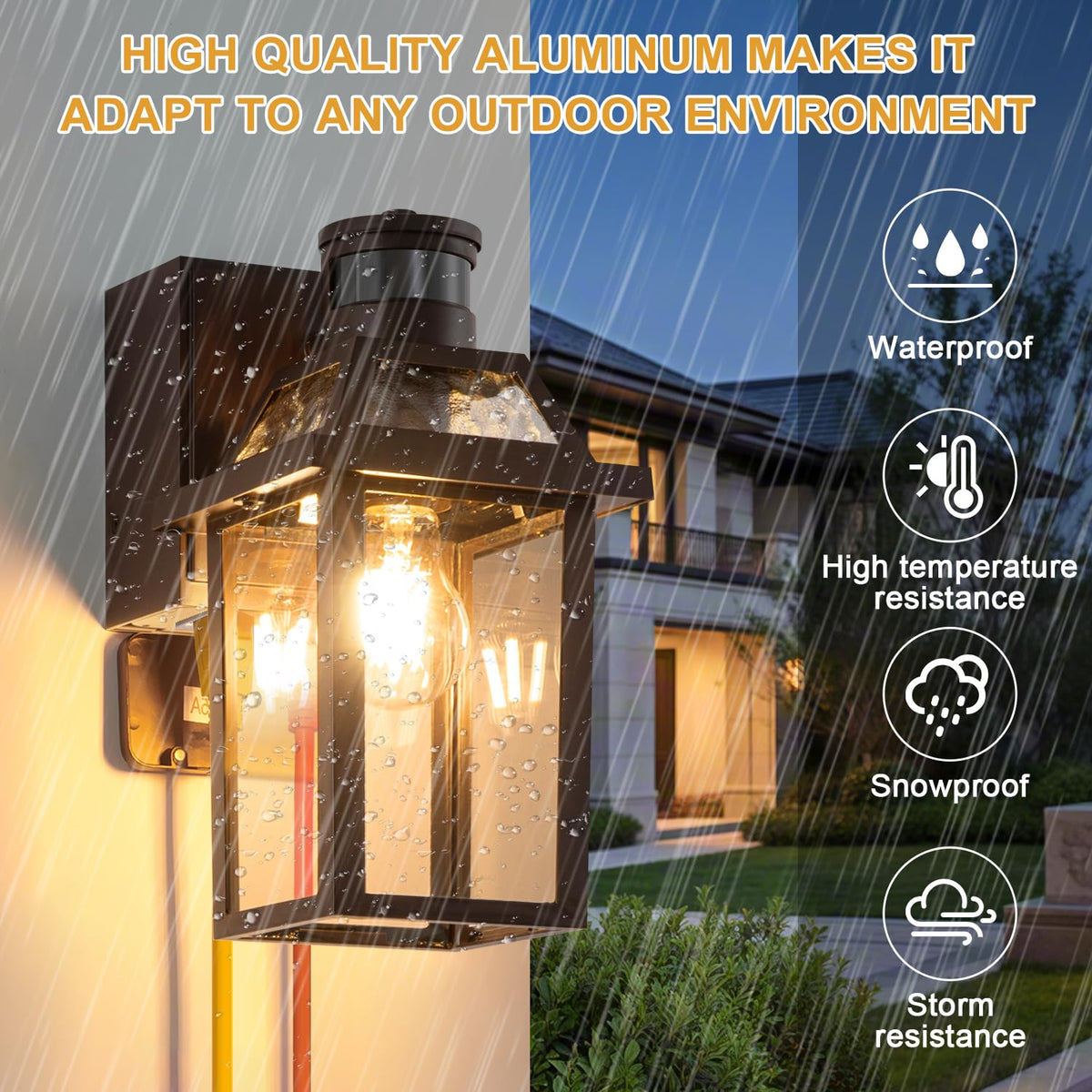 Porch Lights with GFCI Outlet Dusk to Dawn Outdoor Lighting Brown 2Pack (Brown / 2 Pack)