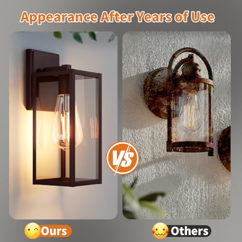 2 Pack 15'' Oil Rubbed Bronze Outdoor Front Porch Lights for Outside (Oil-Rubbed Bronze / 14.8'')