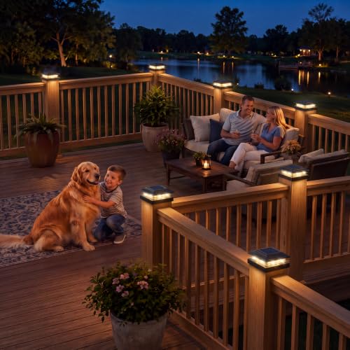 Solar Post Cap Lights 12 Pack (Black / 12 Pack)