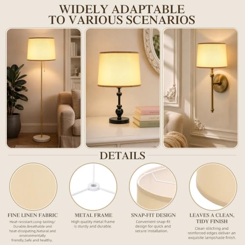Drum Lamp Shades Set of 2 (Warm-Yellow)