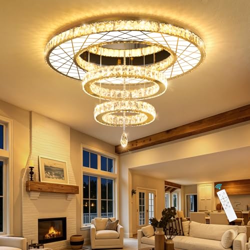 LED Chandeliers for Dining Room Ceiling Light (32 inch / Gold)