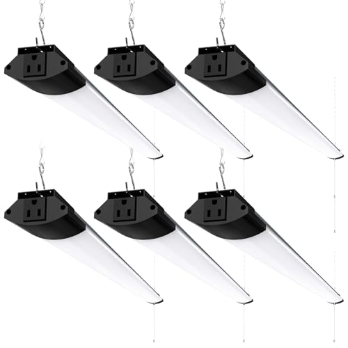 BS84 LED Shop Lights 4FT for Workshop (5000K / Black-84W-6 Packs)