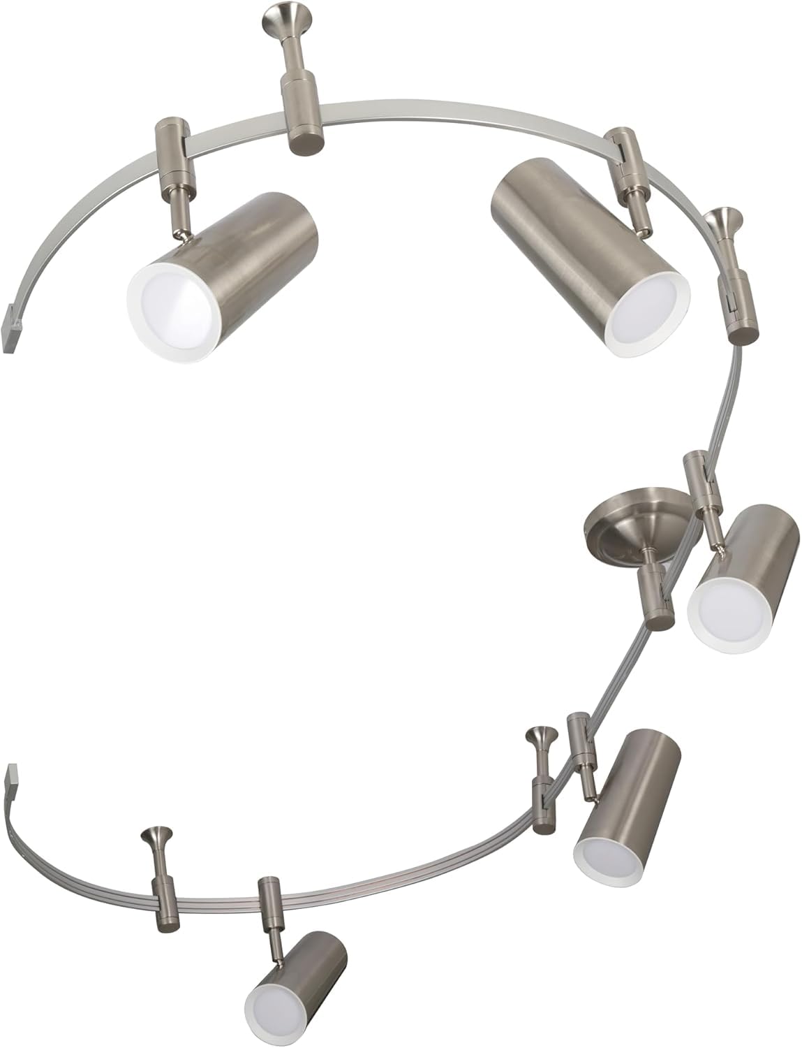 Ellipse Track Ceiling Light with 5 Adjustable LED Heads (Brushed Nickel)