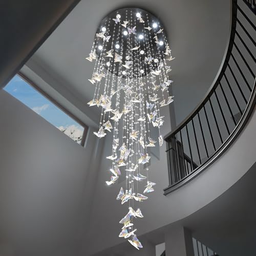 Modern Butterfly Crystal Chandelier (Black / Dia 40")