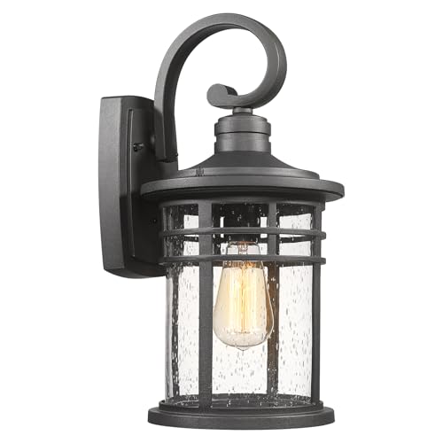 Outdoor Porch Lights Wall Mount Sconces Outdoor Lighting Waterproof Exterior Lantern for House Front Porch Patio Garage Doorway Garden (1 Pack Clear Glass / Large)