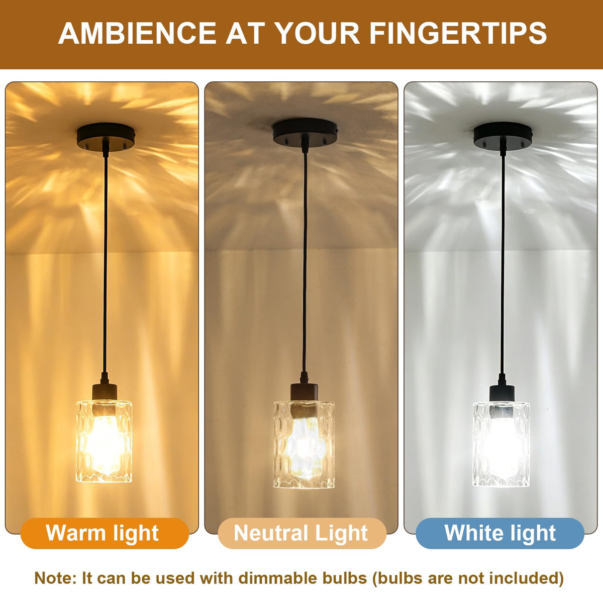 2 Pack Black Pendant Lights Kitchen Island (Black-2Pack)