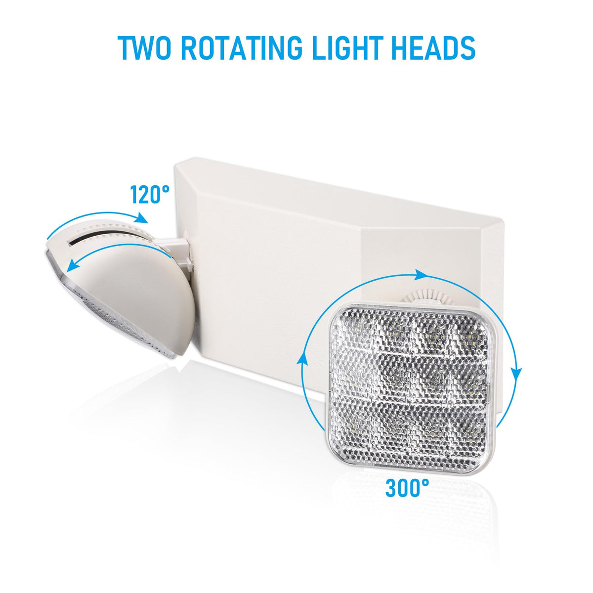 2 Pack LED Emergency Lights with Battery Backup UL Listed White (White)