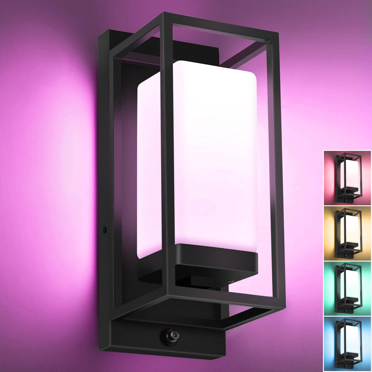 Smart Porch Lights RGBCW Outdoor Wall Light (Black)