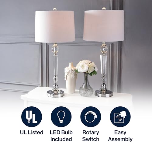 Emma 29.5" Clear Crystal Candlestick Table Lamp