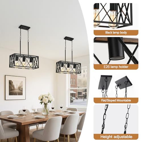 Farmhouse Pendant Light with Metal Cage
