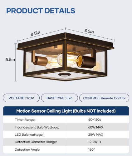 Outdoor Ceiling Light with Motion Sensor