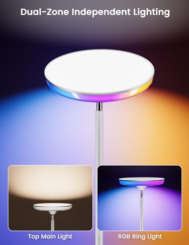 UFO Torchiere Floor Lamp (White)