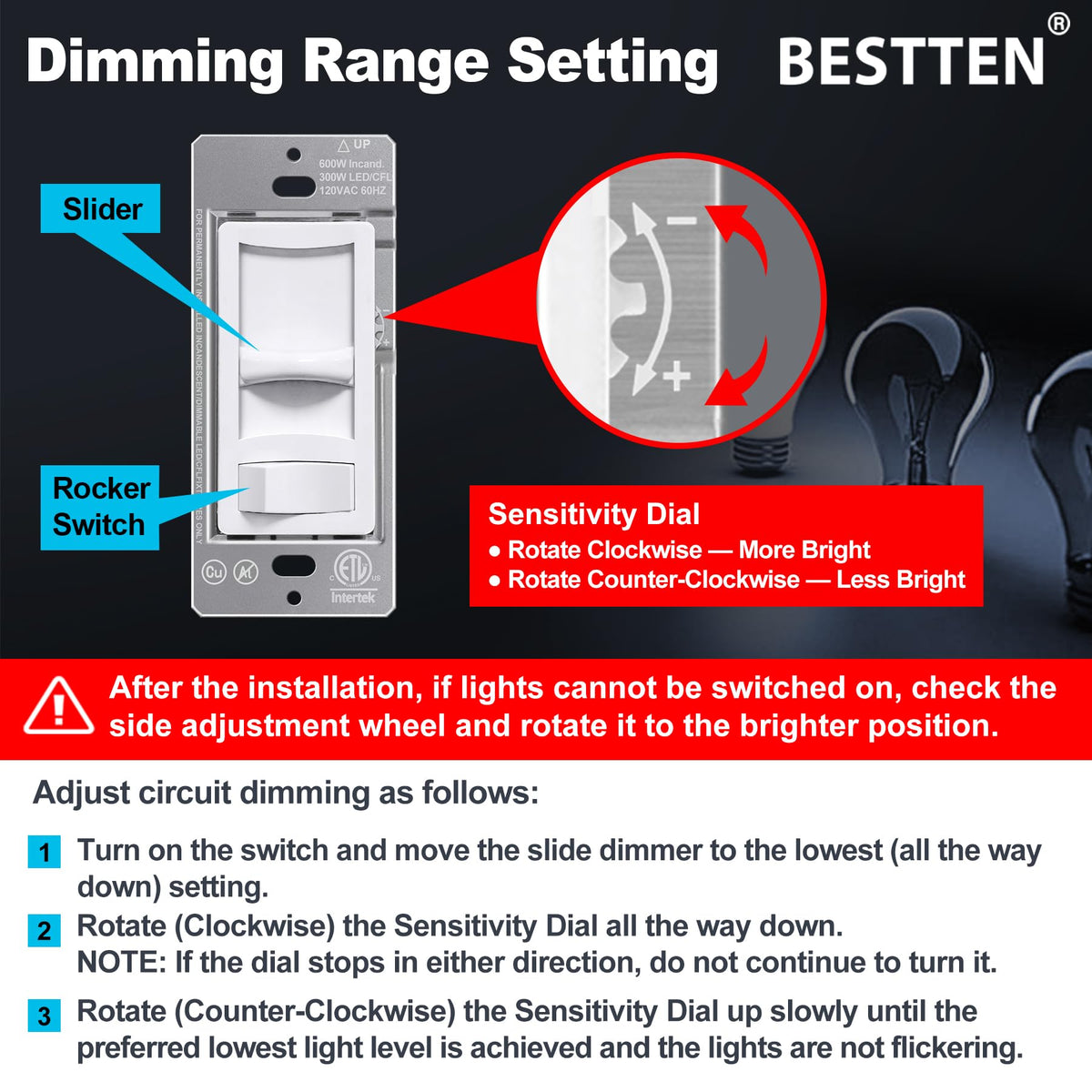 6PK Super Slim Dimmer Switch
