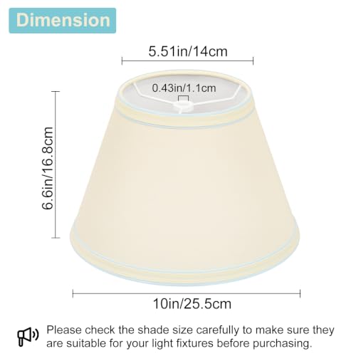 Lampshades Set of 2 (Cream with Blue Rim)