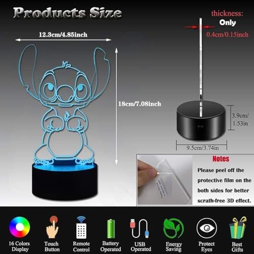 3D Illusion Night Light (Blue)