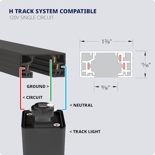 Charge 8010 LED Adjustable Track Head 5 (Black / H-Style 3-Wire (2 Pack))