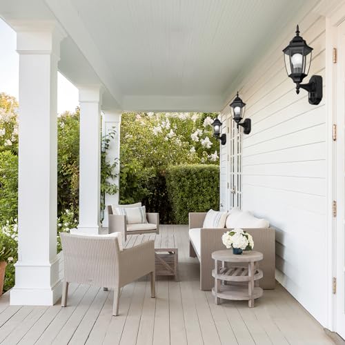 Motion Sensor Outdoor Wall Lights Fixtures (Black / 2 Pack)