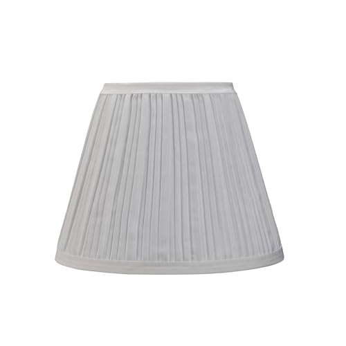 33006A Transitional Hardback Empire Shape Spider Construction Lamp Shade in Pleated Off White (Rice White)