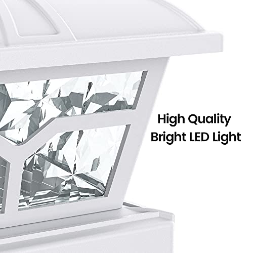 Solar Post Cap Lights Outdoor 2 Modes (White / 1 Pack)