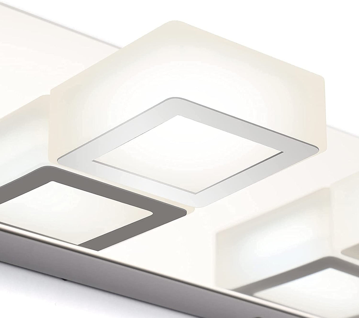 LED Modern Chrome Vanity Lights 6 Lights Stainless Steel Acrylic Modern LED Bathroom Vanity Lights Over Mirror (Chrome-Natural light / 40.4 inch)