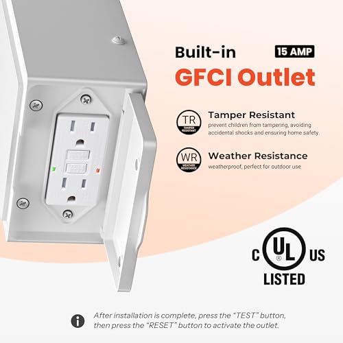 Porch Light with Outlet (White / 1-pack)