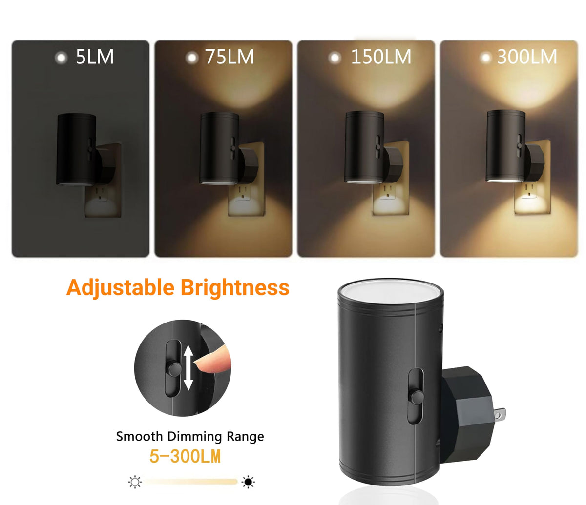 LED Night Lights Plug into Wall (4 Pack / 5000K Daylight)