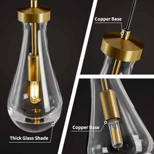 Raindrop Pendant Light Fixtures of 3 Lights (Gold / 3 Head)