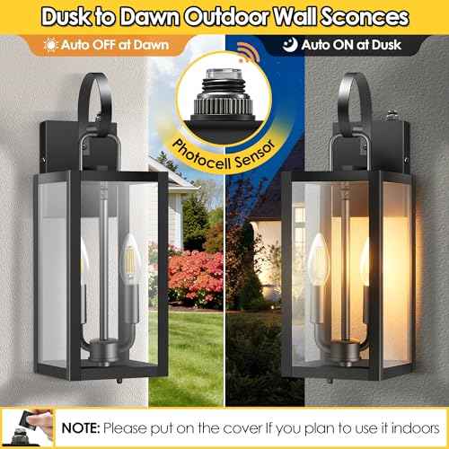 19inch Large Outdoor Wall Light with Closed Bottom (19in-dusk to dawn)