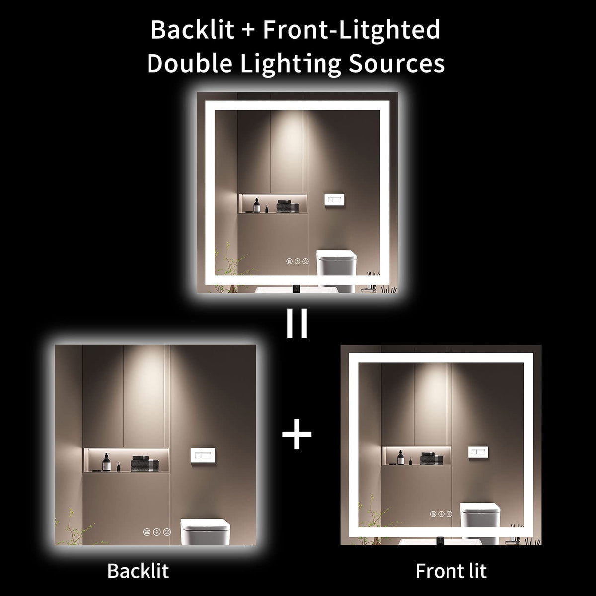 36"X36" LED Bathroom Mirror with Lights (Led / 36"L x 36"W)
