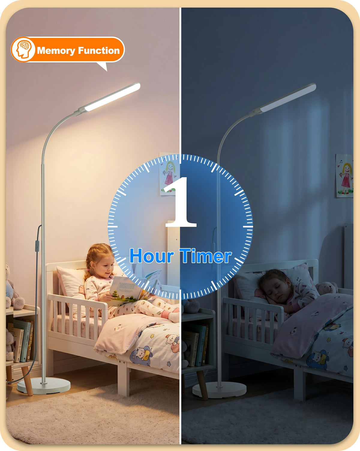 LED Floor Lamp (Silver-63inch)
