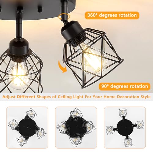 4 Light Kitchen Light Fixtures Ceiling Mount (Black / 4-Light)