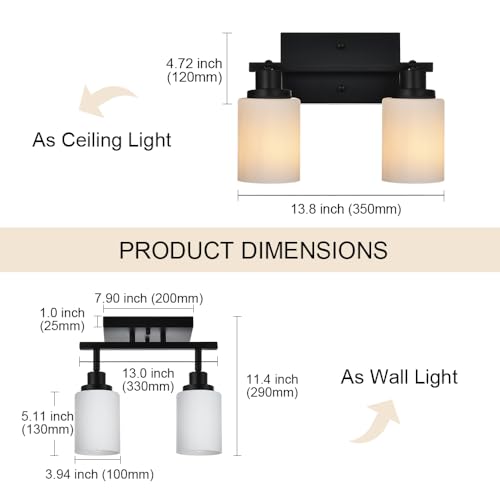 Wall Sconce Track Lighting Kit (Black / 2-Lights)