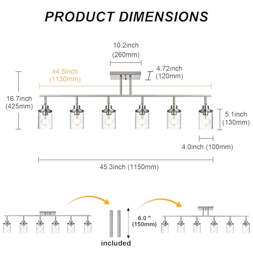 6 Light Track Lighting Kit Brushed Nickel Track Lighting Fixtures (Brushed Nickel / 6 Light)
