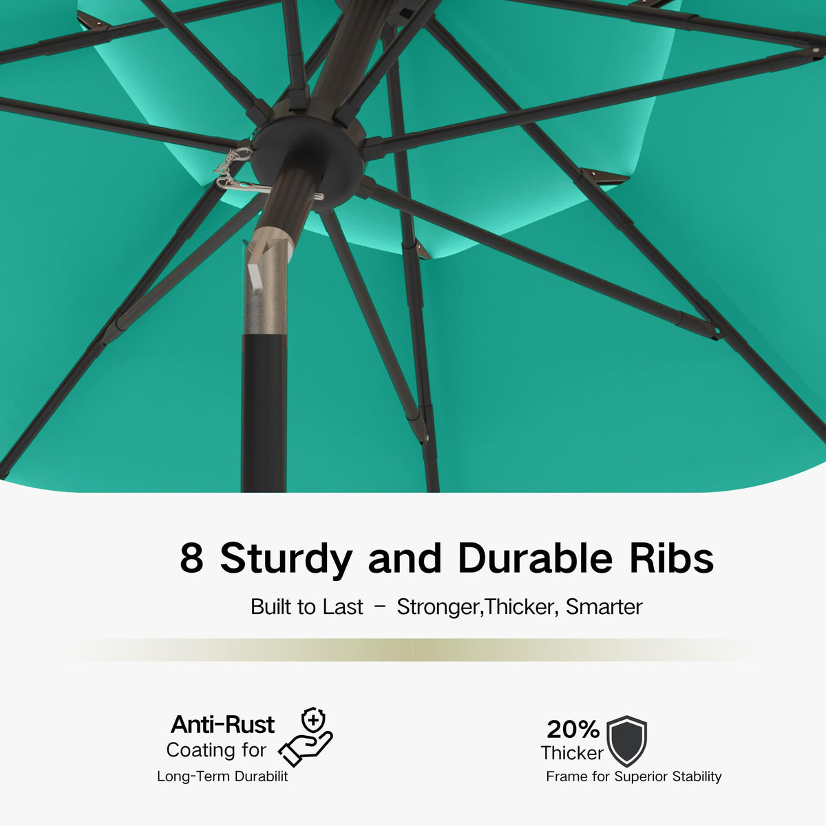 9ft 3 Tier Patio Umbrella (Tiffany blue / 9 FT)