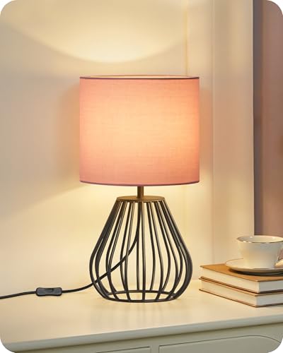 Pink Table Lamp for Girls' Room (Pink + Black)